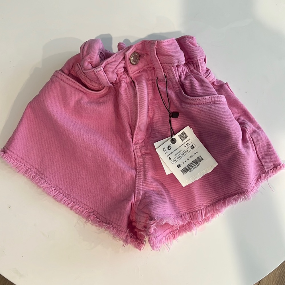 Girls elastic waist pink Zara shorts